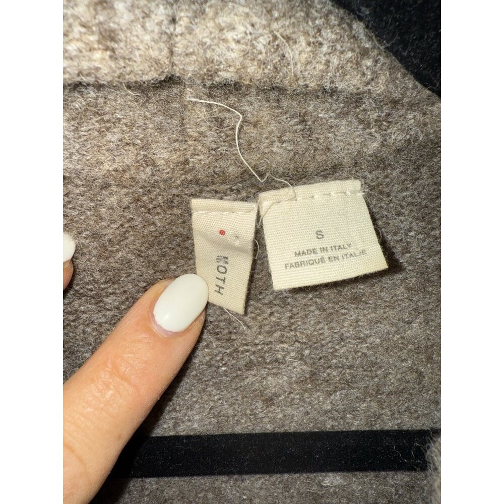 Moth Anthropologie Vallon Cardigan Brown Small Wool Blend Tie-Waist Sweater 1B - Picture 4 of 8